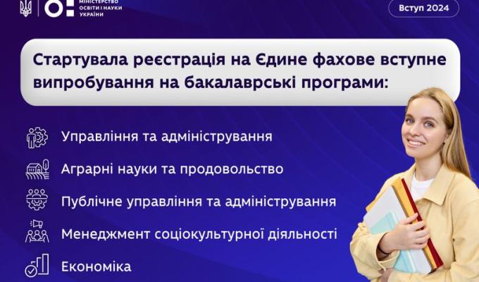 19 квітня розпочалася реєстрація на єдине фахове вступне випробування. Реєстрація триватиме до 30 квітня. 19 квітня розпочалася реєстрація на єдине фахове вступне випробування. Реєстрація триватиме до 30 квітня.