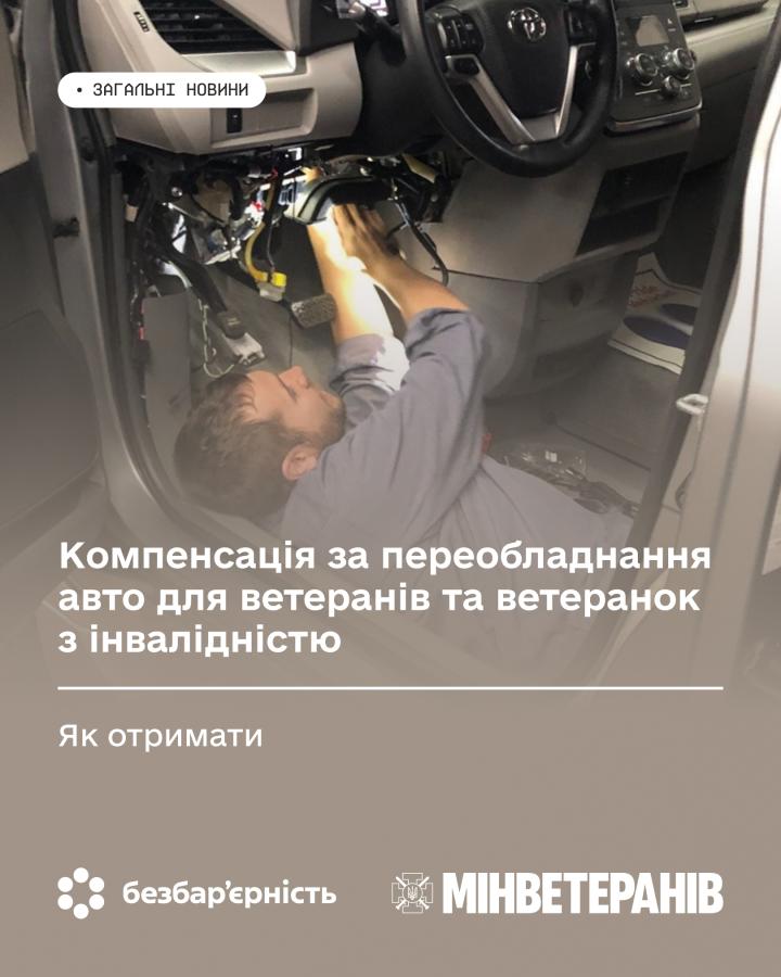 Як ветеранам й ветеранкам з інвалідністю отримати компенсацію за переобладнання авто
