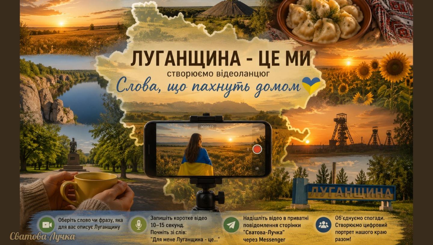 «Для мене Луганщина — це…»: жителів Сватівщини запрошують долучитися до відеоланцюга