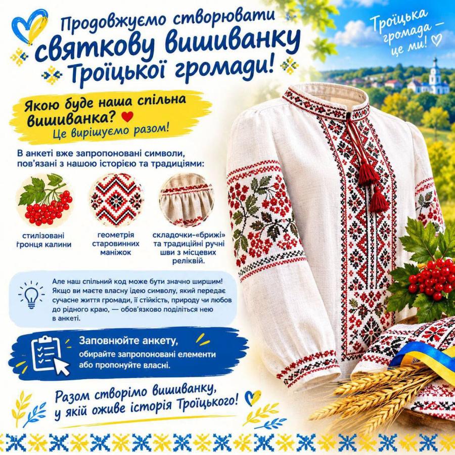 Святкова вишиванка Троїцької громади: творимо спільний символ разом