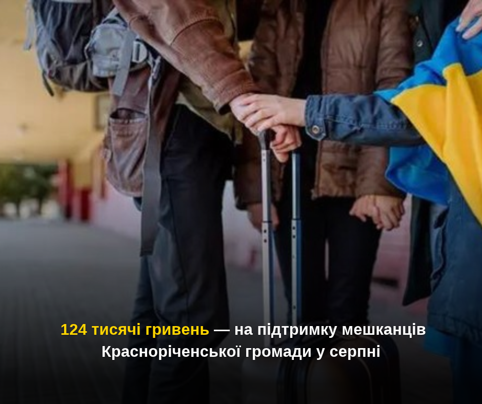 124 тисячі гривень — на підтримку мешканців Красноріченської громади у серпні