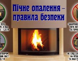  Пам’ятка щодо правил безпечної експлуатації пічного опалення
