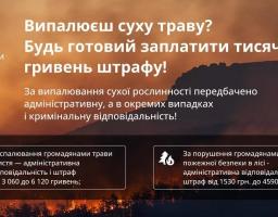 Випалюєш сухостій – будь готовий заплатити тисячі гривень штрафу! 