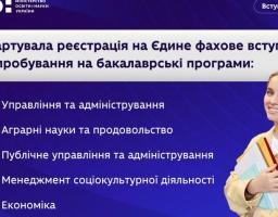 19 квітня розпочалася реєстрація на єдине фахове вступне випробування. Реєстрація триватиме до 30 квітня.