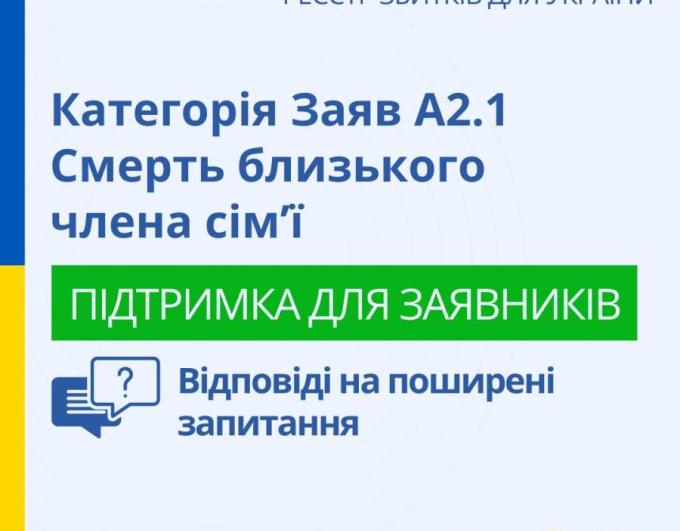 Маєте питання щодо подання заяв до Реєстру збитків, завданих агресією Російської Федерації проти України, у категорії А2.1 Смерть близького члена сім’ї?