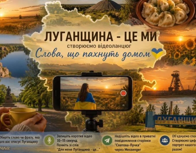 «Для мене Луганщина — це…»: жителів Сватівщини запрошують долучитися до відеоланцюга