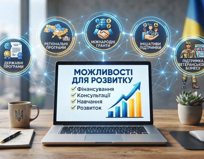 Перелік державних/регіональних програм, грантів від міжнародних партнерів, ініціатив підтримки бізнесу, у тому числі ветеранського