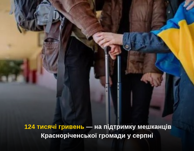 124 тисячі гривень — на підтримку мешканців Красноріченської громади у серпні