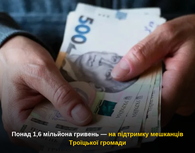 Понад 1,6 мільйона гривень — на підтримку мешканців Троїцької громади
